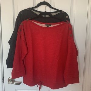 Two Lauren Jeans Co sweatshirts -ladies Size XL